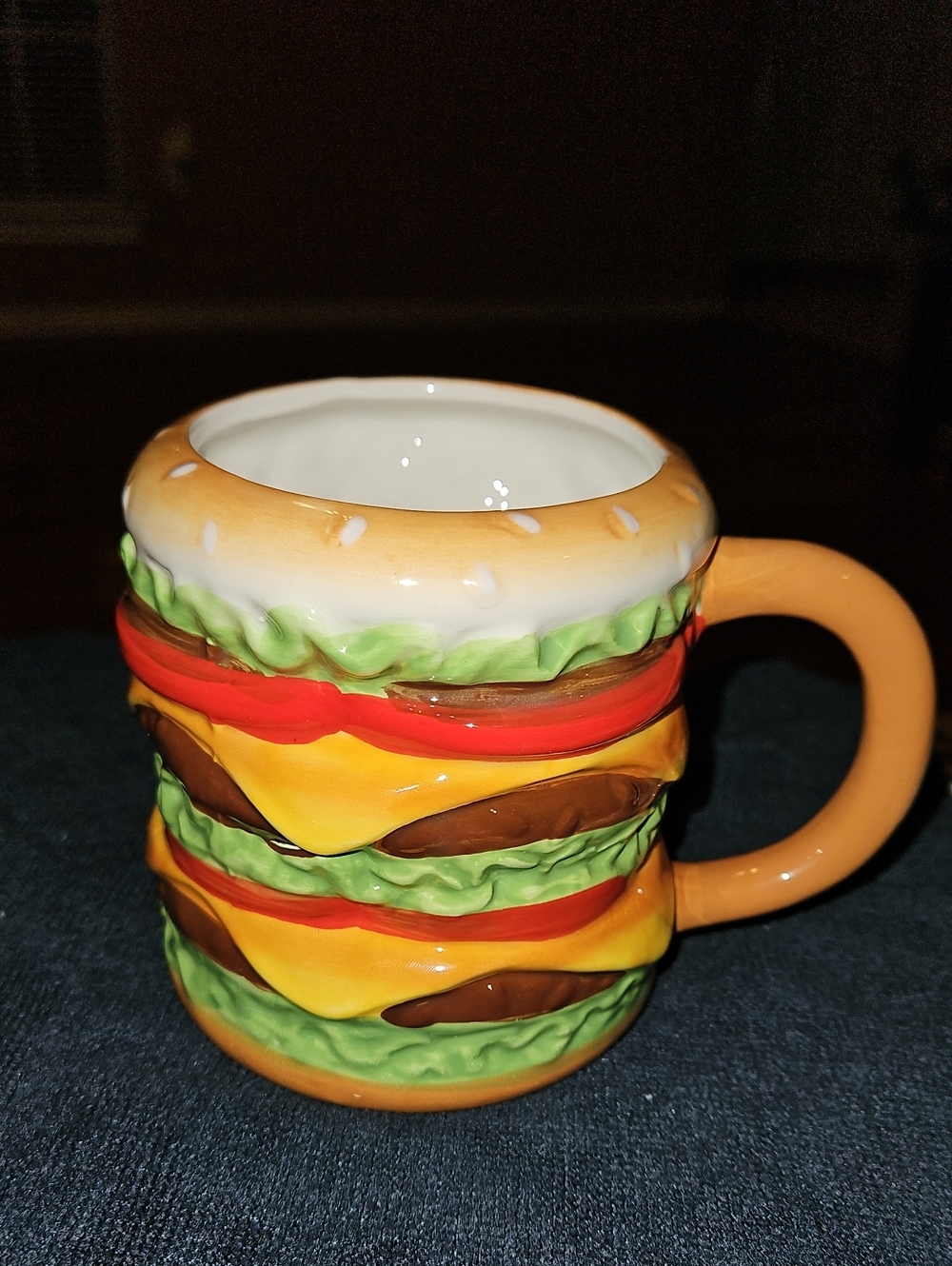 Market Square Novelty Cheesburger Stack Ceramic Mug - Orange